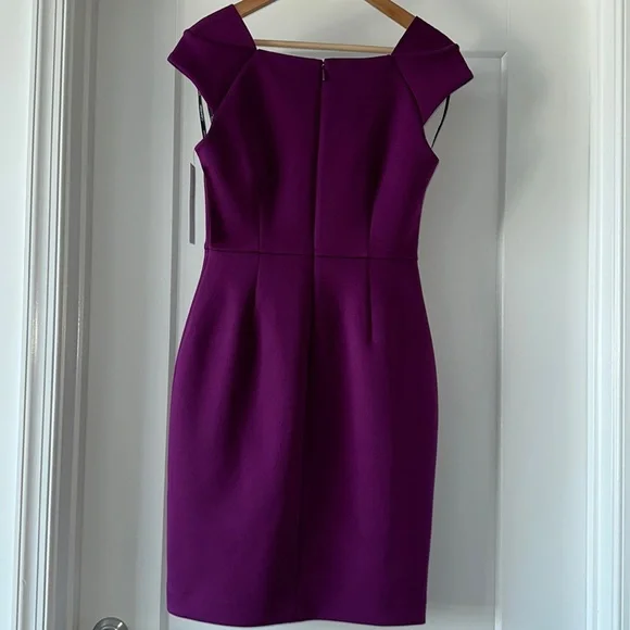 💐 NWT! Purple CALVIN KLEIN Cap Sleeve Sheath Dress - Size 10 - Picture 2 of 7